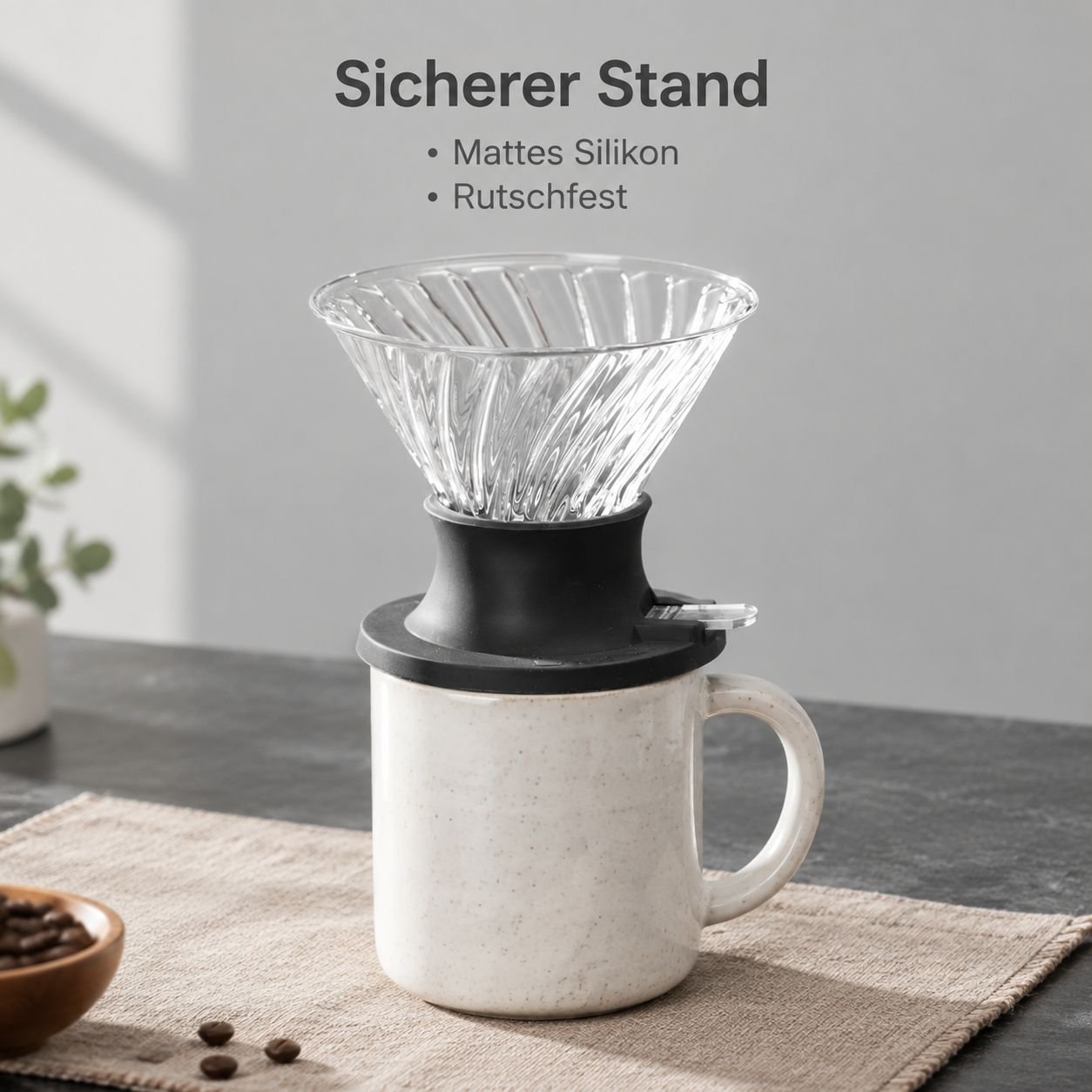 Handfilter-Kaffeebereiter mit Karaffe