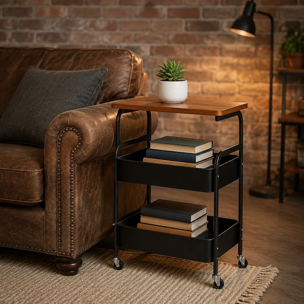 Simple Multi-layer Snack Storage Trolley for Bedroom and Living Room