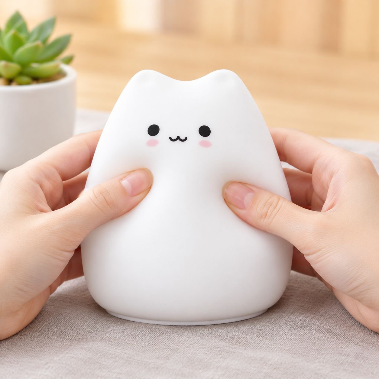 JMY高級カートゥーンシリコンスラップテーブルランプ 子供用寝室ナイトライト
