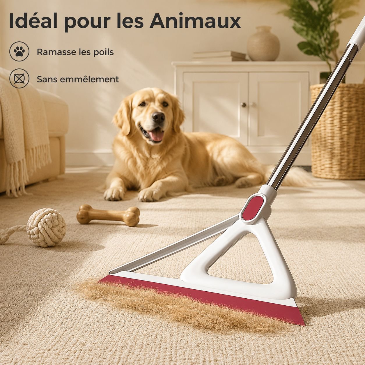Balai-raclette triangulaire pour sols