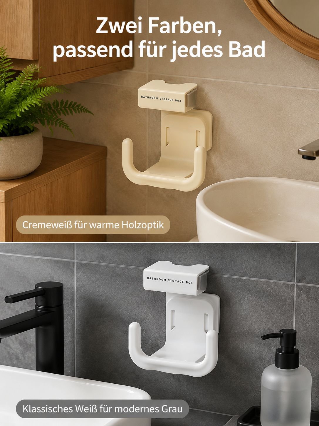 Wandmontierter Toilettenpapierhalter ohne Bohren im modernen Badezimmer