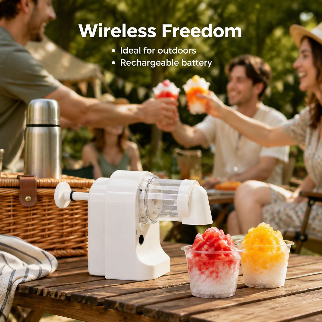 Automatic wireless ice shaver