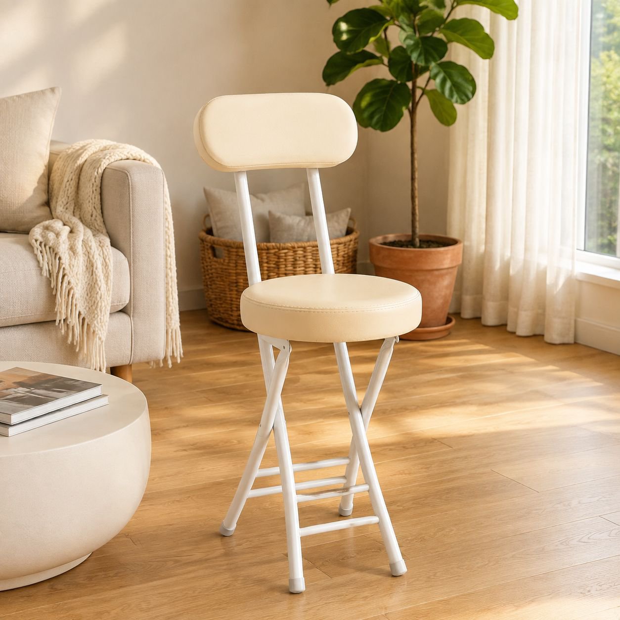 Portable Tubular Folding Chair, Dining Table Chair, Student Dormitory Use