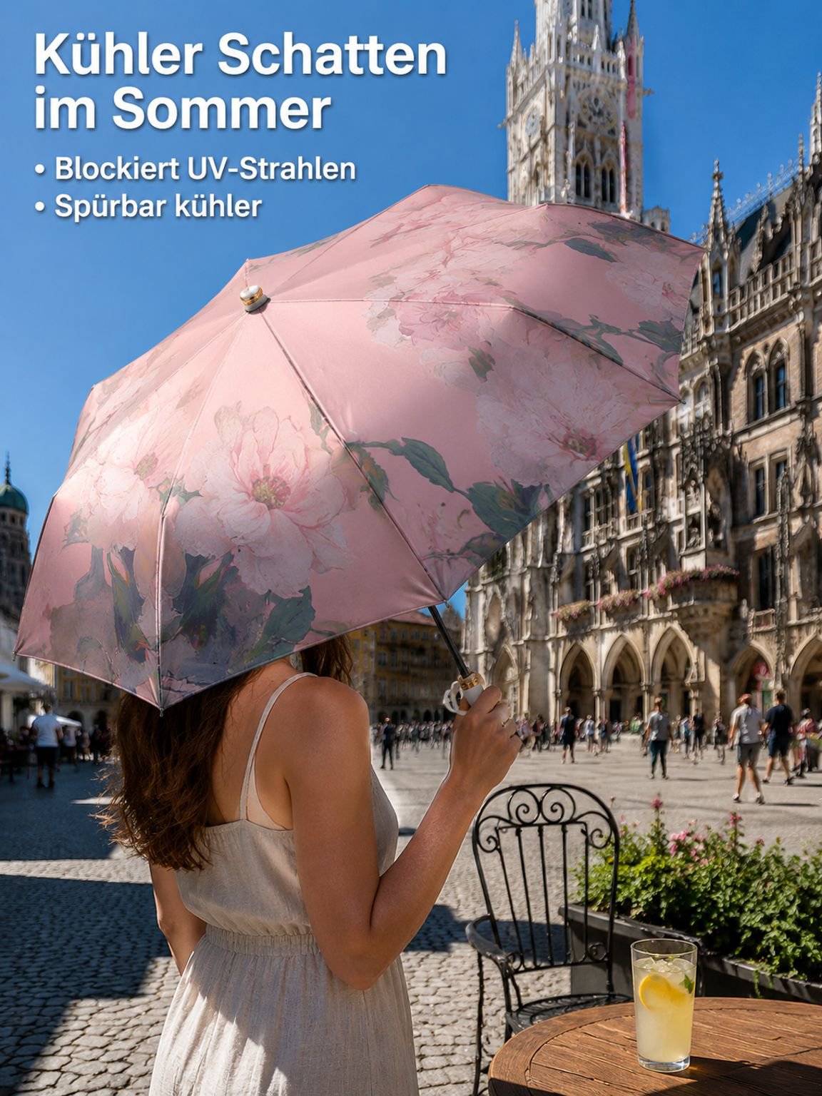 JMY-Sonnenschirm mit schwarzer Beschichtung und UV-Schutz