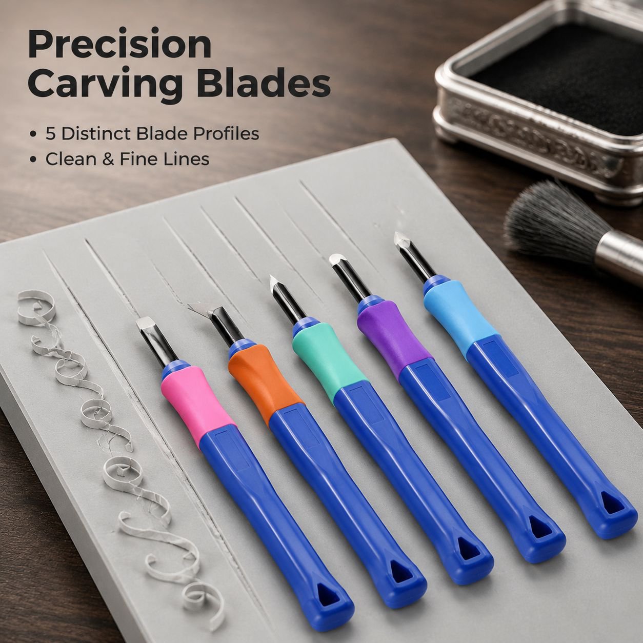 Multifunctional Hand Carving Knife Set for Wood and Rubber Stamp 5 Pieces