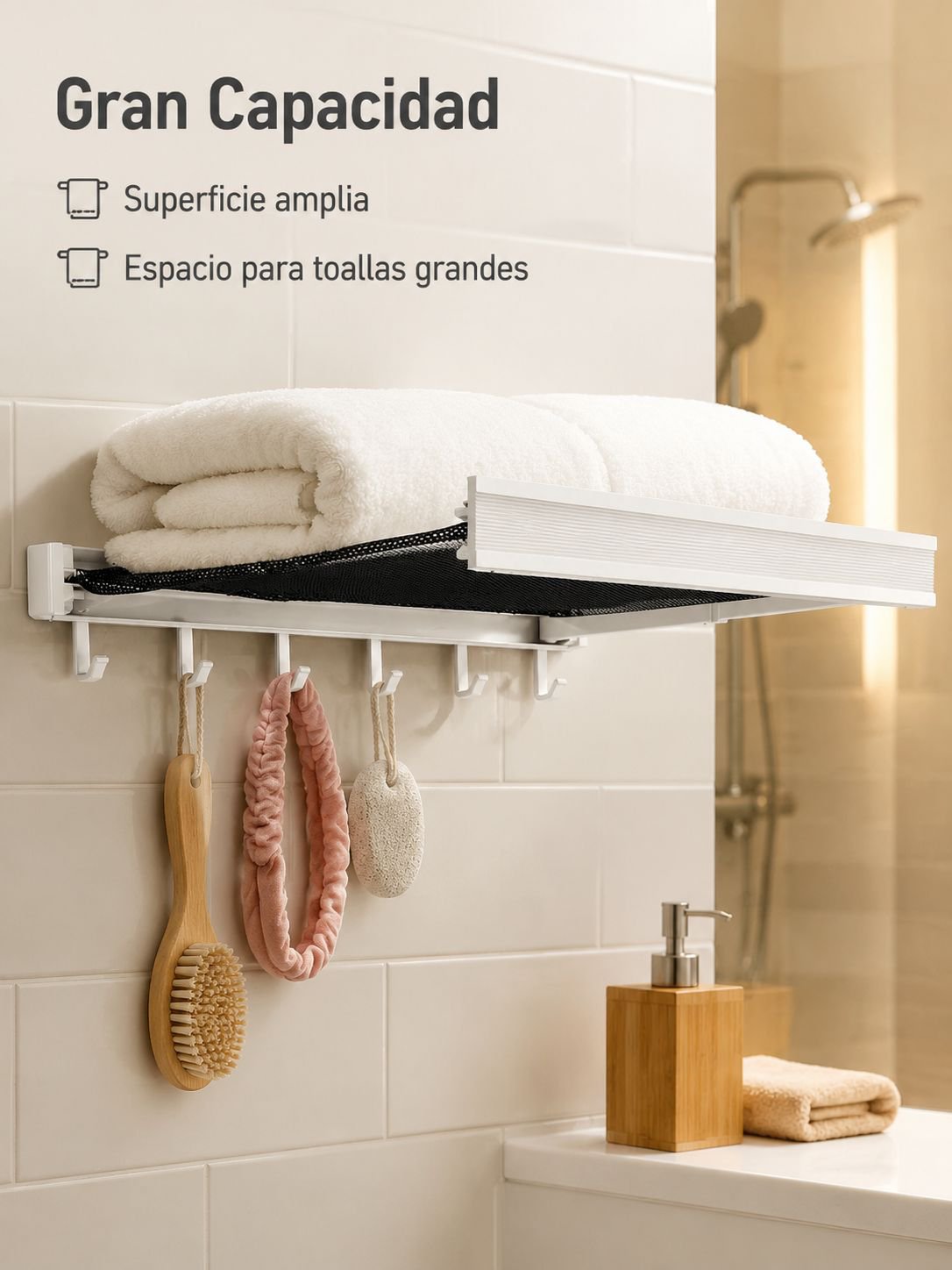 Toallero de baño oculto sin taladro