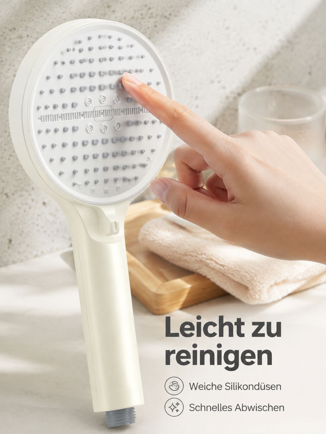 Superstarker Druckverstärker-Duschkopf, Haushalts-Brausekopf mit breitem Sprühfeld