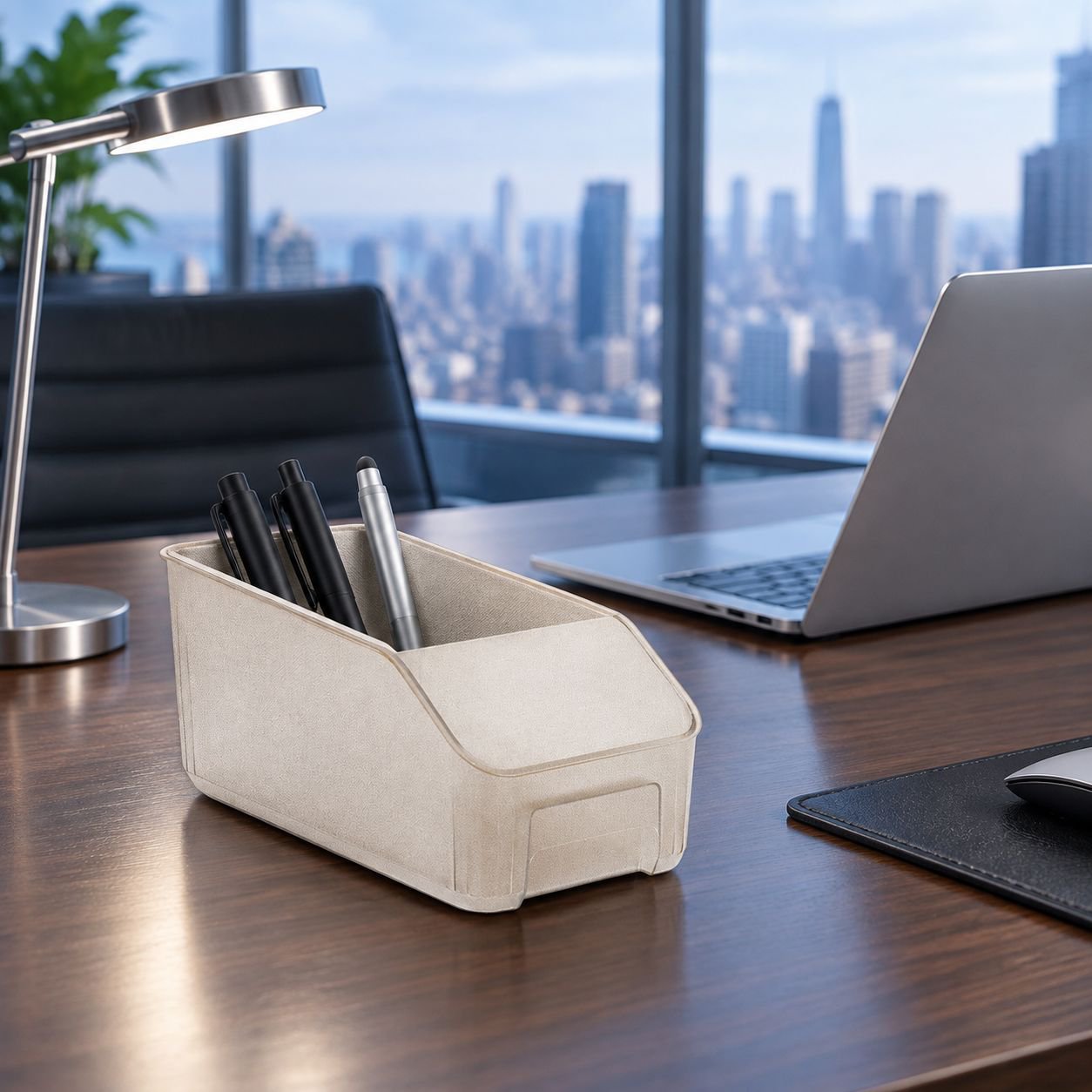 Home office desktop miscellaneous storage solution