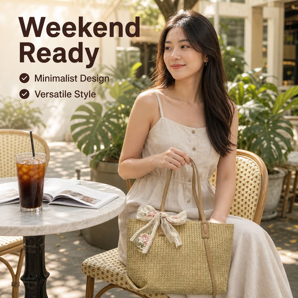 New Summer Woven Large Handbag