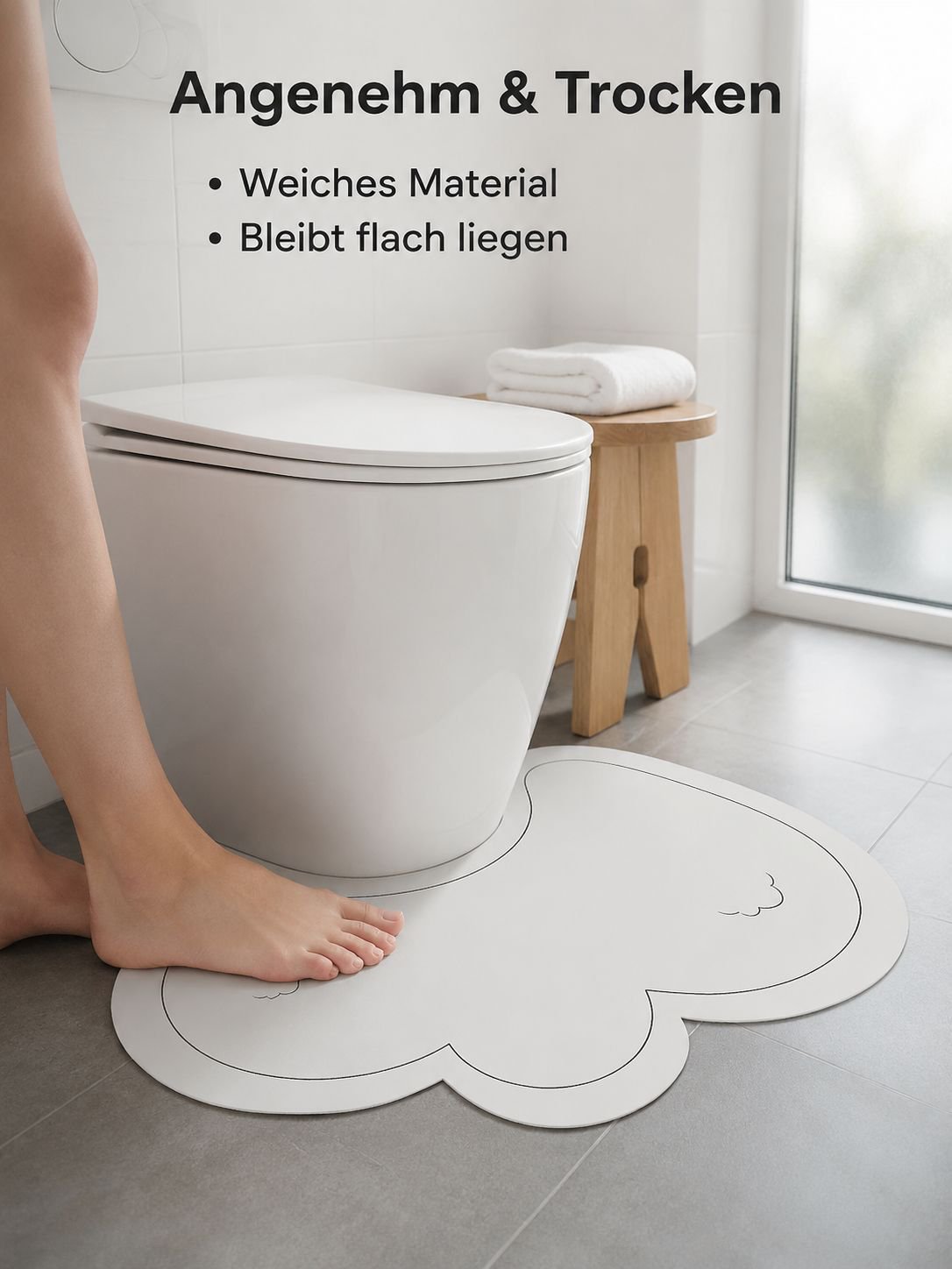 Wasseraufnahme-Badmatte für Toilette