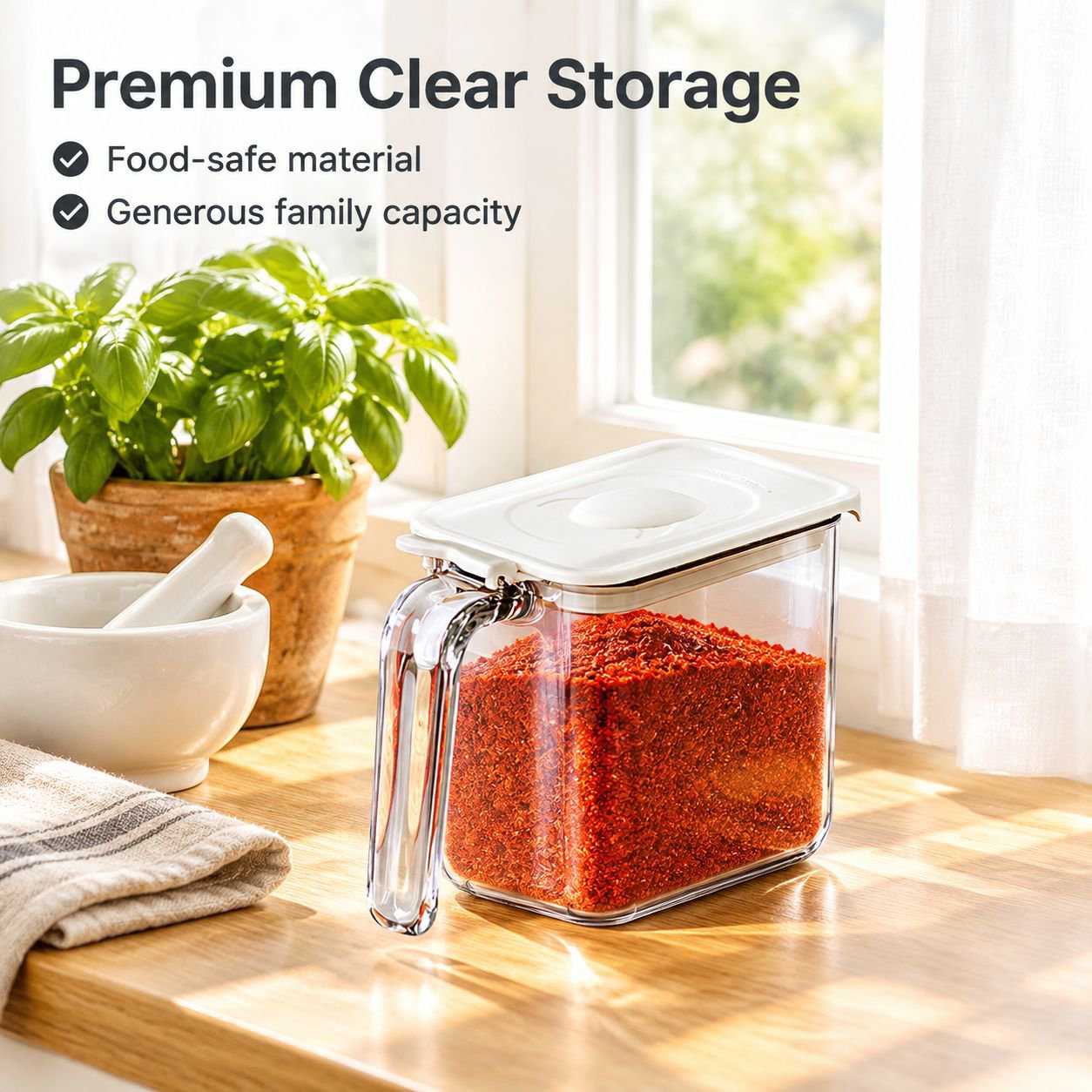 Japanese Style Moisture-Proof Seasoning Box with Spoon Stackable Salt Spice Jar