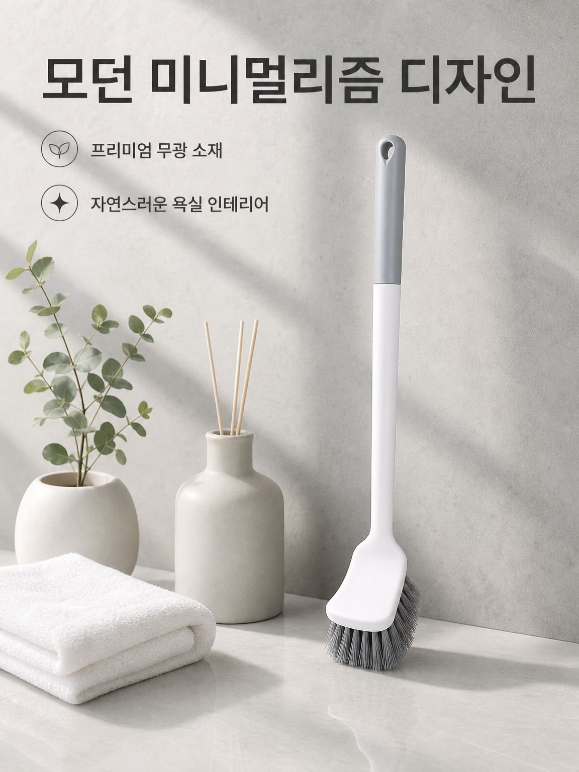 스쿼트 전용 롱핸들 변기솔 화장실 청소 브러시