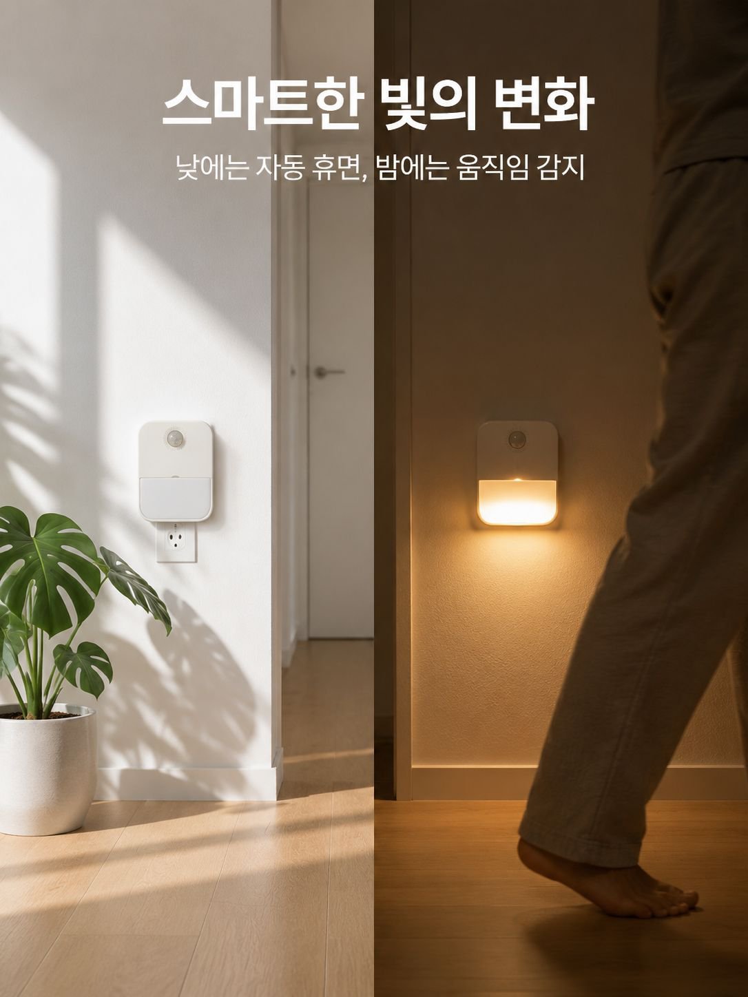 동작 감지 LED 플러그인 조명