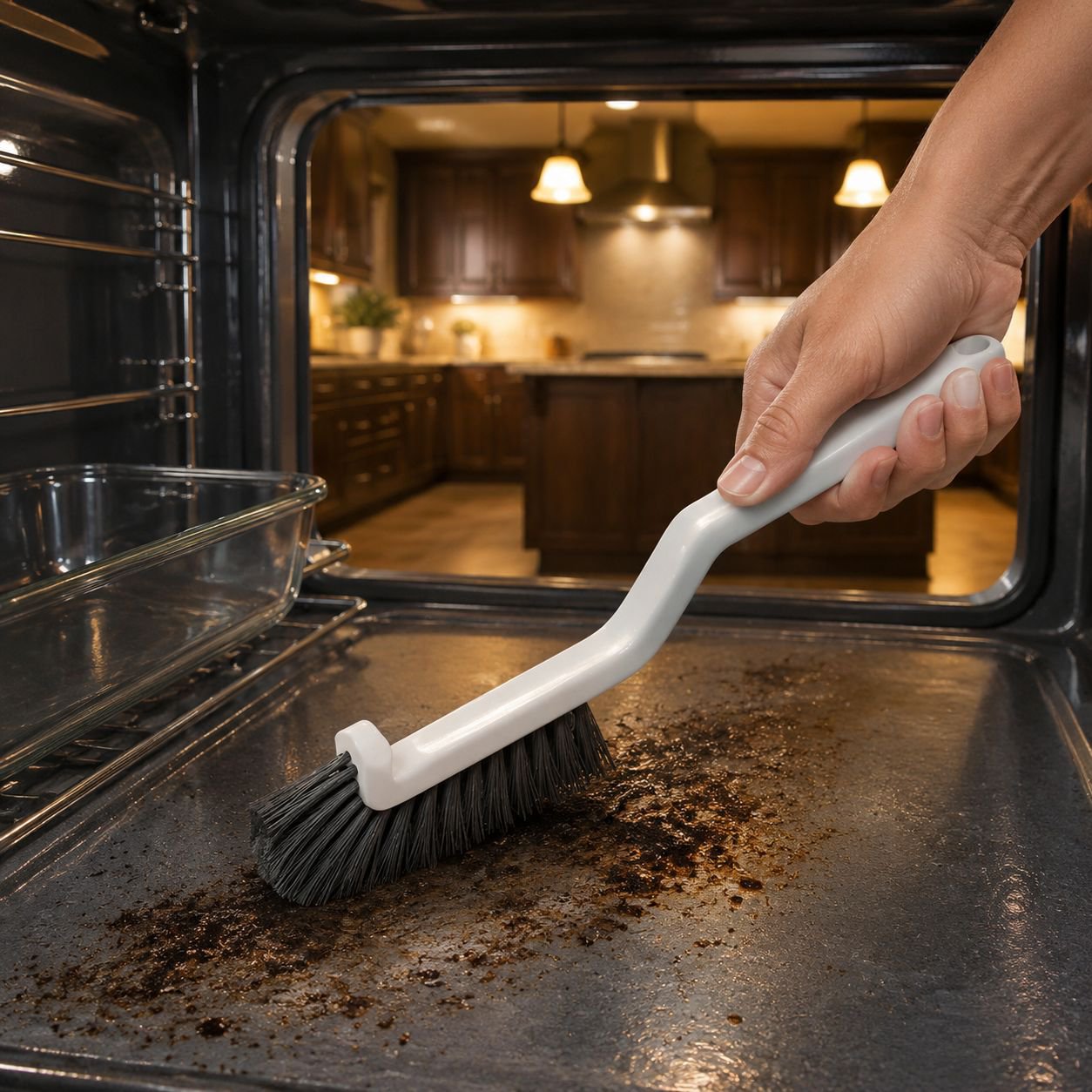 Heavy duty scrub brush for narrow gaps and corners