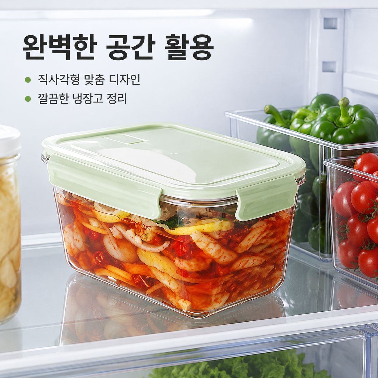 피클용 대용량 유리 용기 (뚜껑 포함)