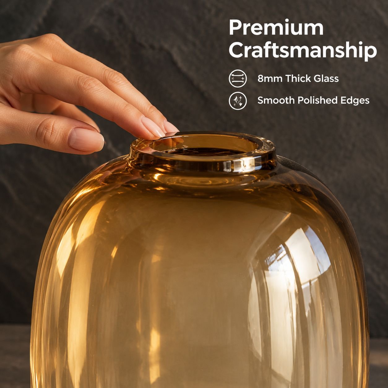 Large Belly Glass Floor Vase Hydroponic Plant Pot Entryway Decor