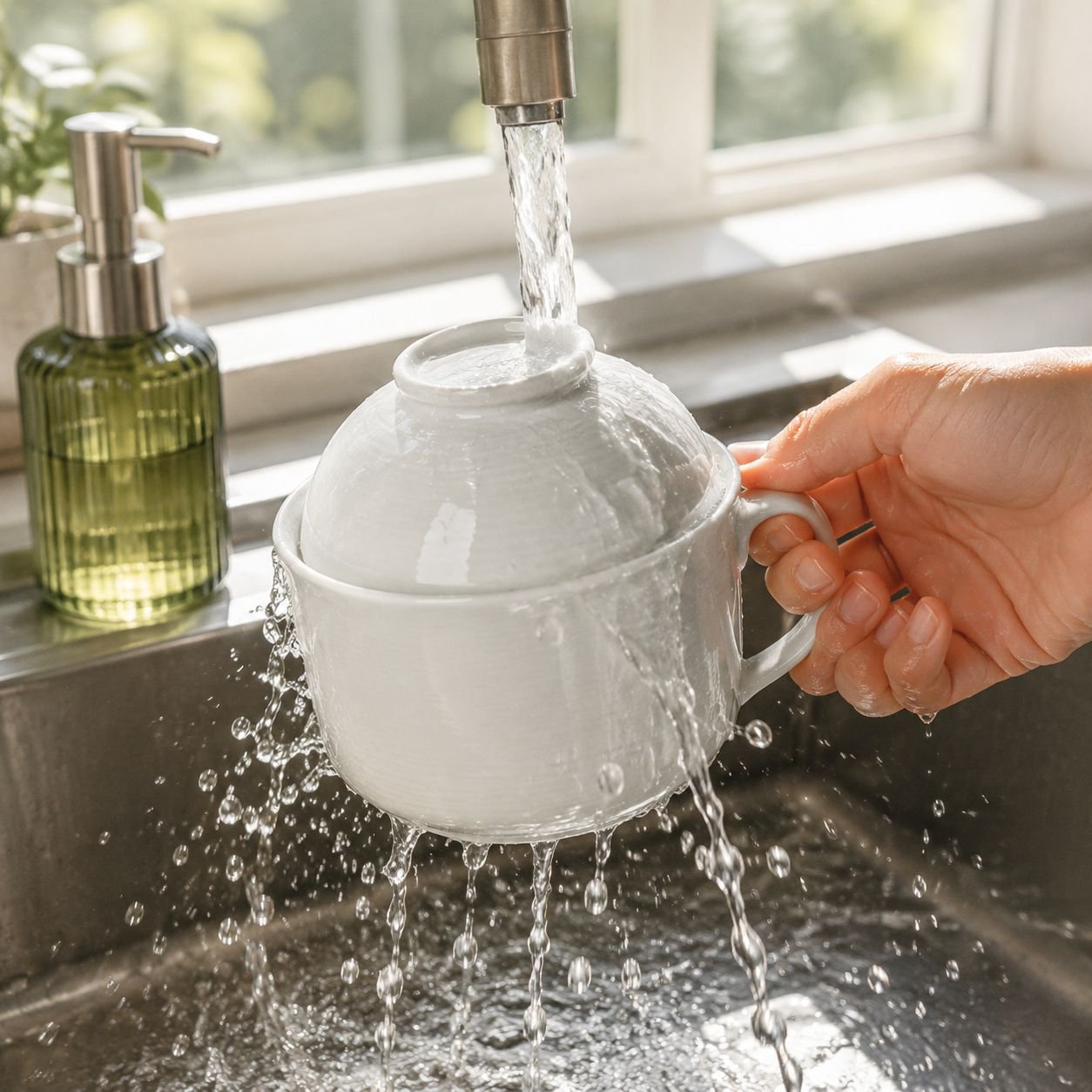 Microwave and oven safe ceramic steamer bowl