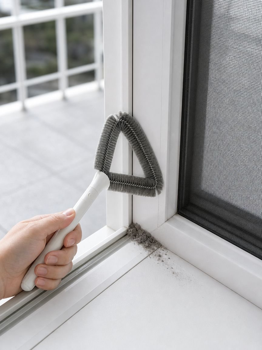 Leicht zu reinigende abnehmbare Fensterbürste