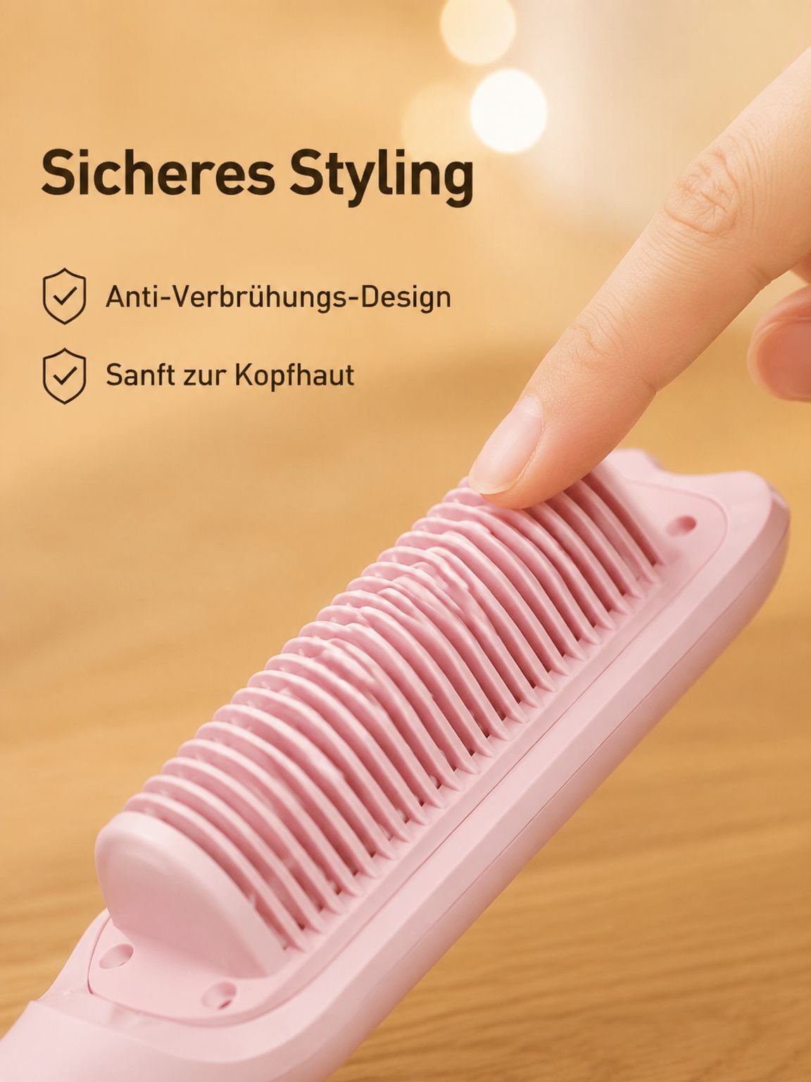 Lazy Rabbit Haarglätter mit Negativ-Ionen-Technologie und LCD-Kamm – Schonend zum Haar, geeignet zum
