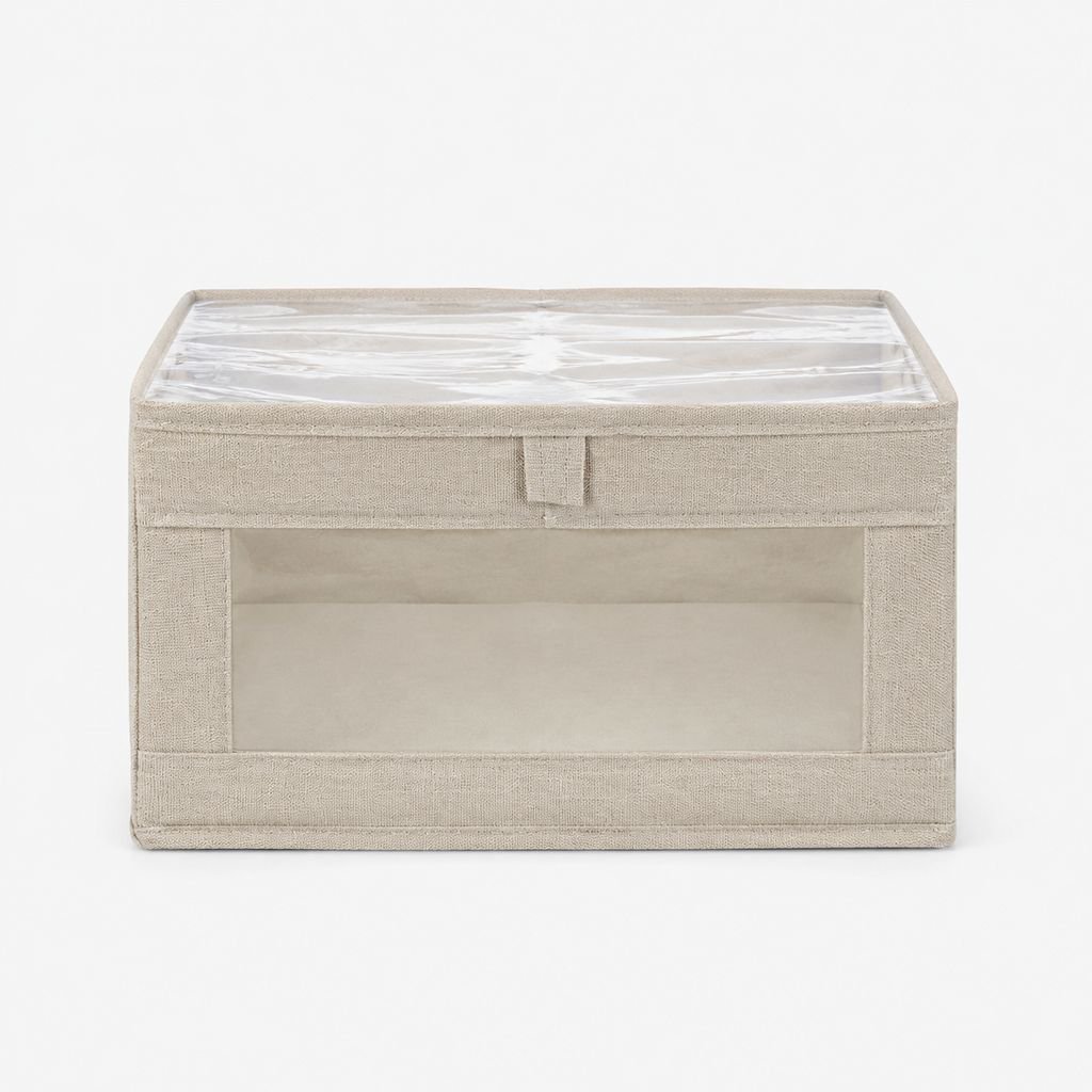 Caja organizadora plegable de ropa de lino y algodón