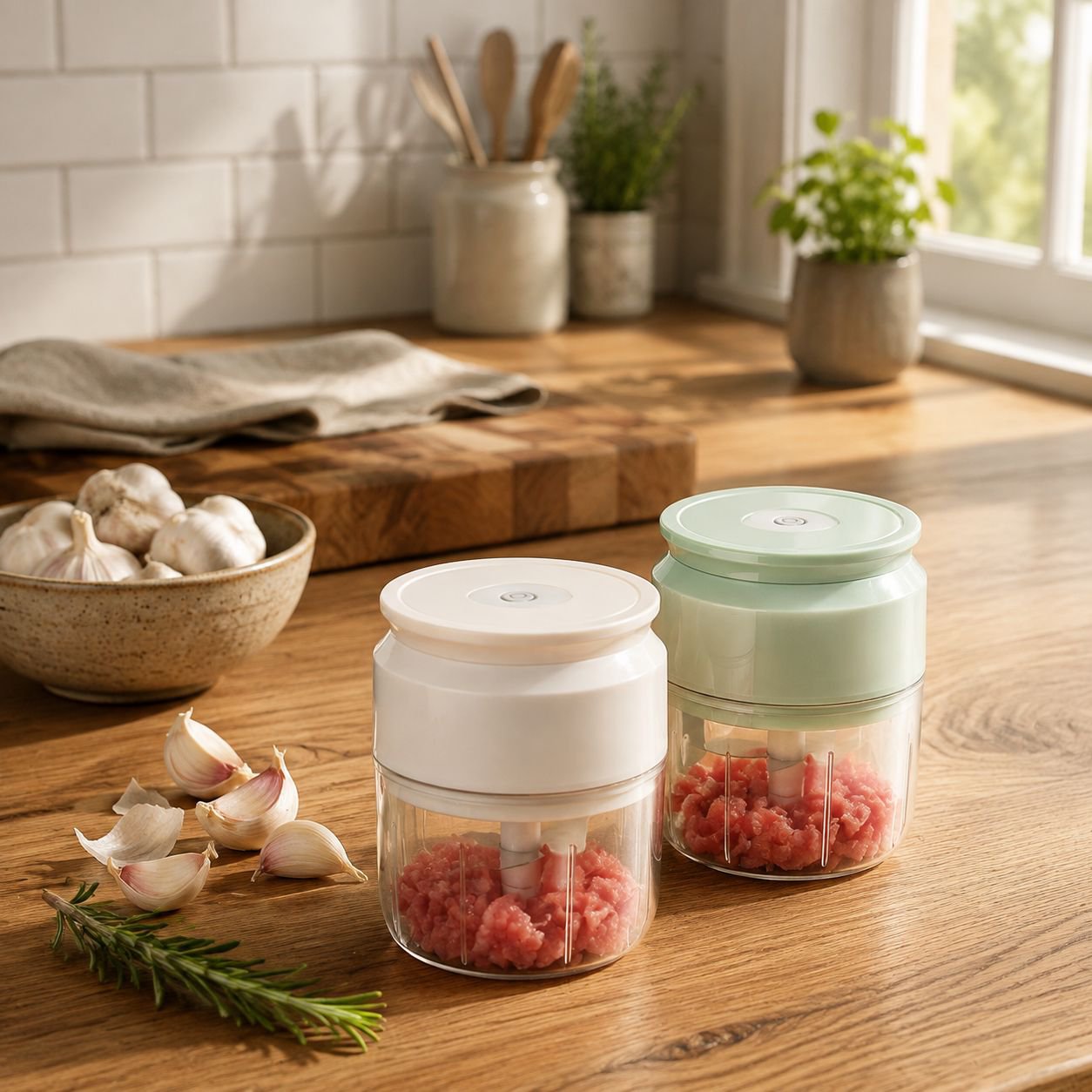 Small Electric Garlic Pounder Mini Cooker, Coarse & Fine, Time & Effort Saving