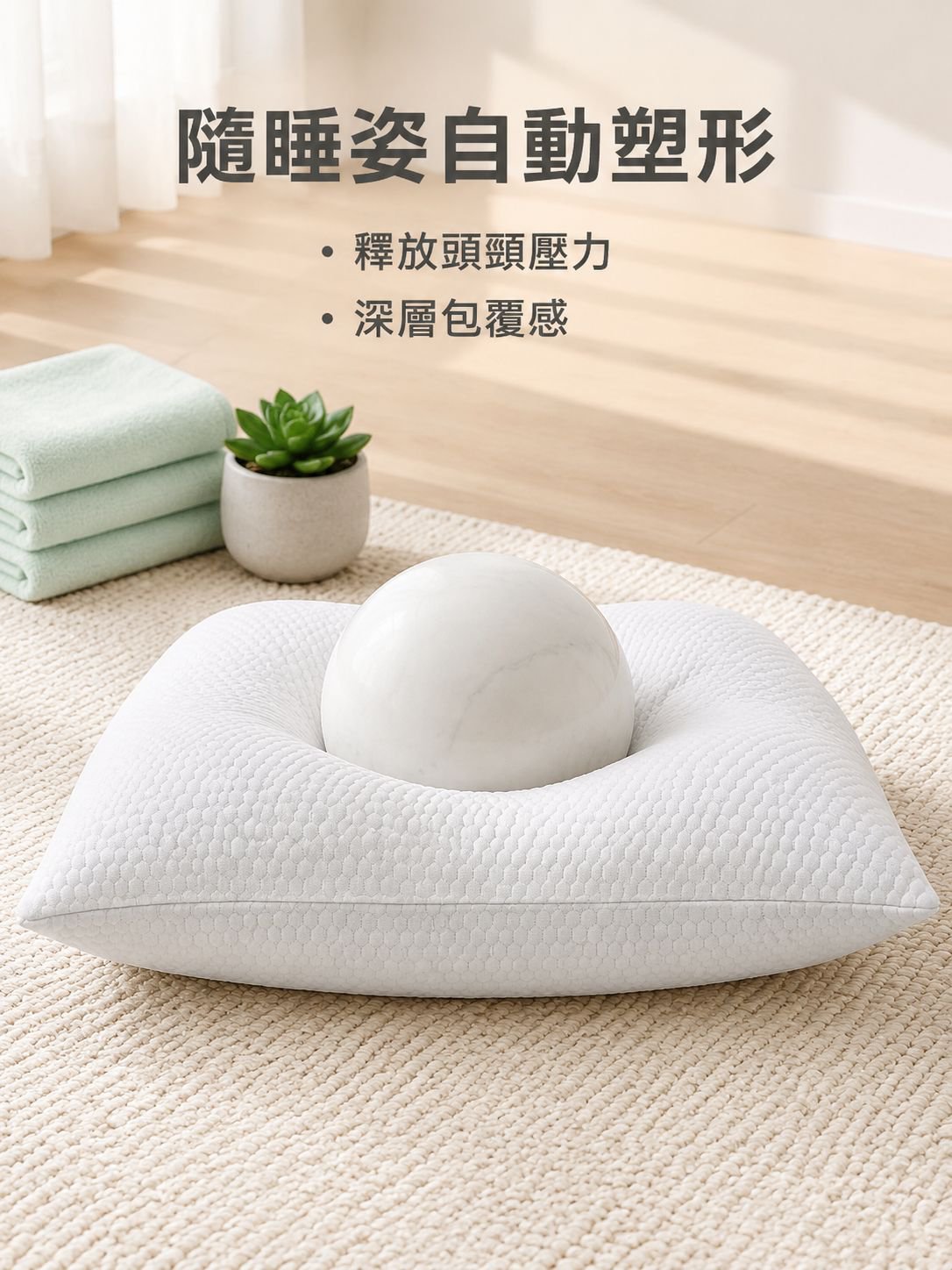 顆粒記憶棉護頸枕