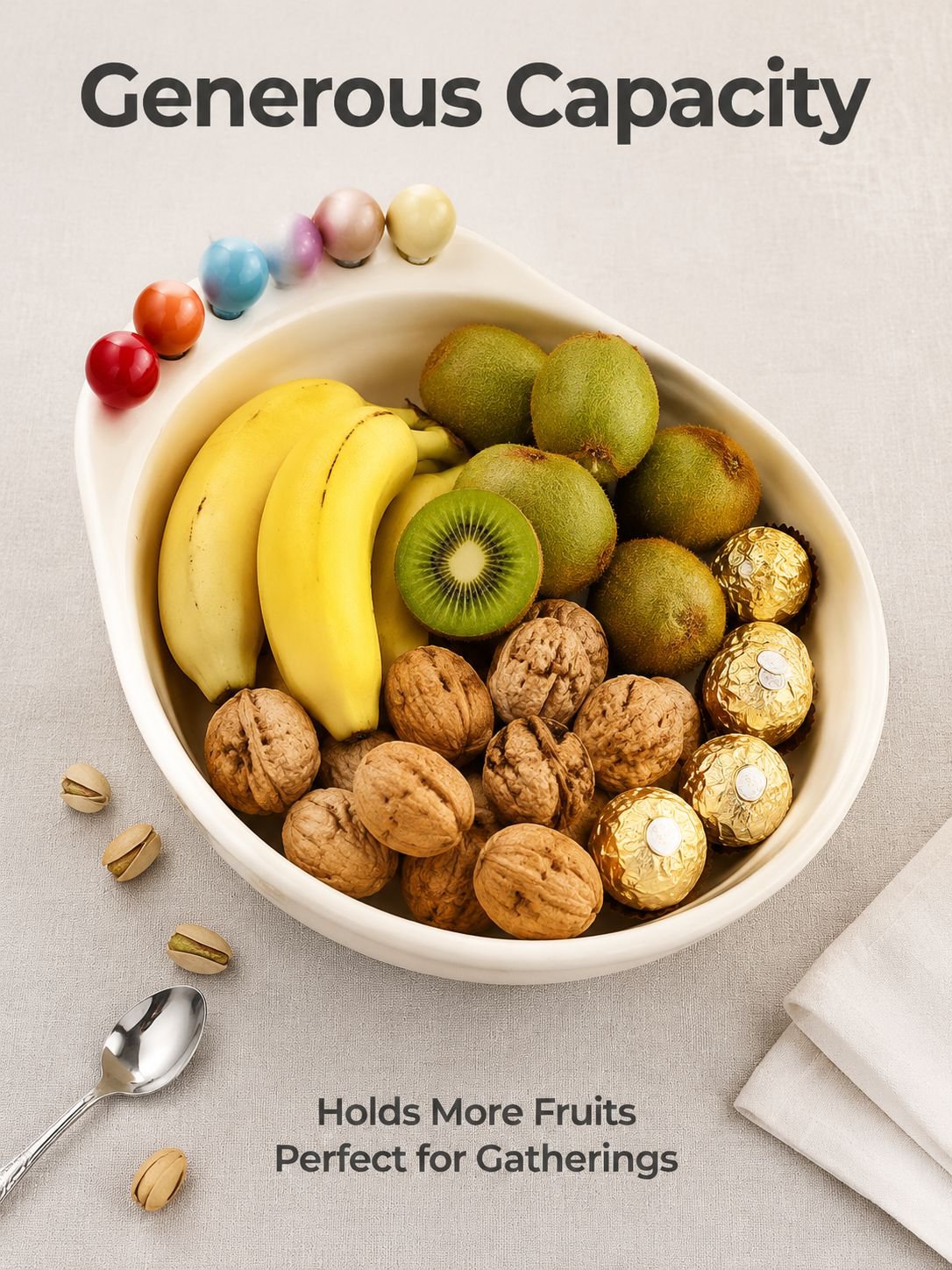 Multifunctional Large Fruit Candy Snack Draining Tray for Living Room