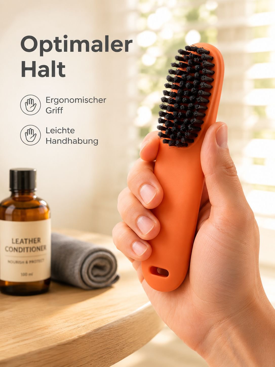 Fussel-freie Schuhbürste mit Kontrastfarben