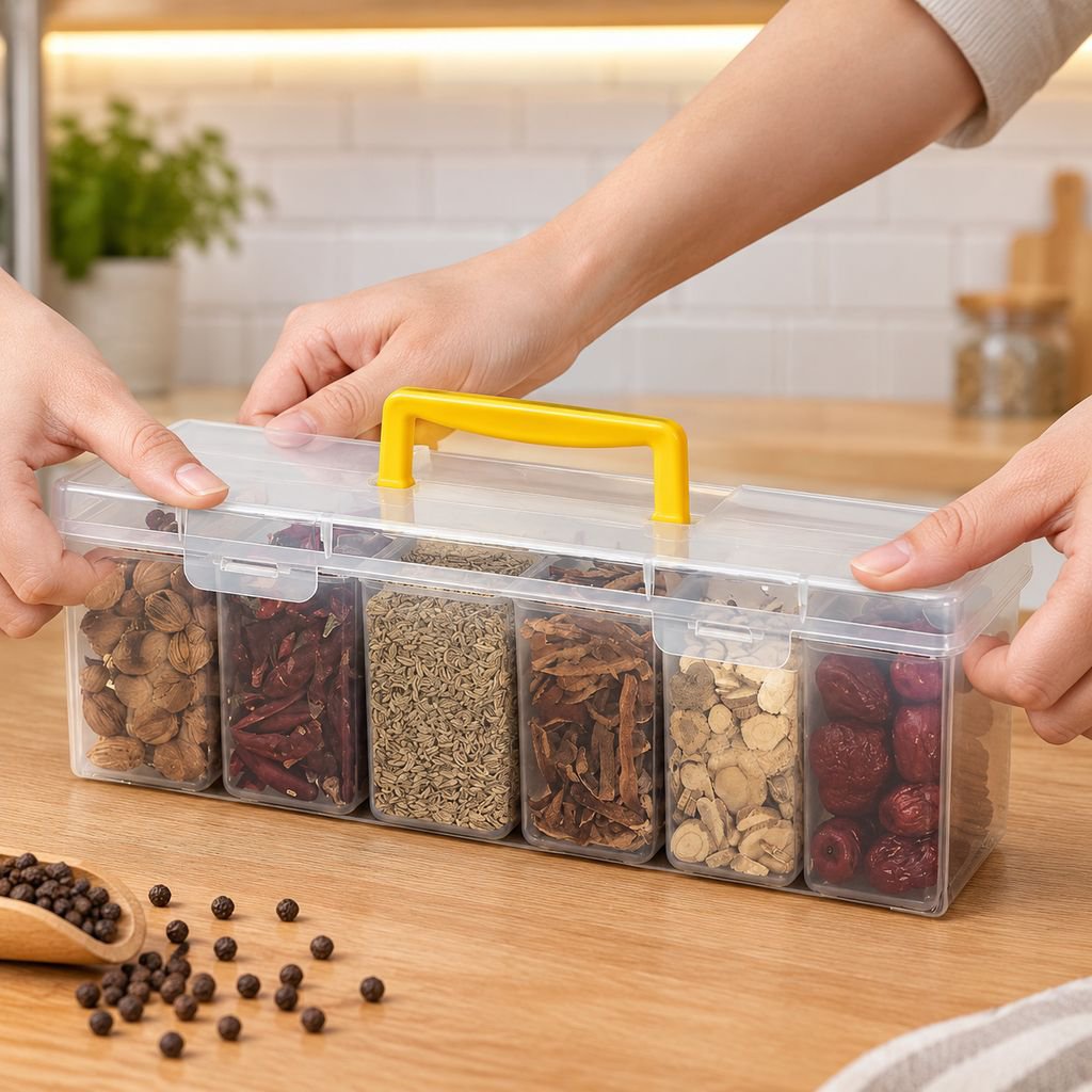 Household Cabinet Spice Airtight Box Kitchen Plastic Seasoning Storage Jar