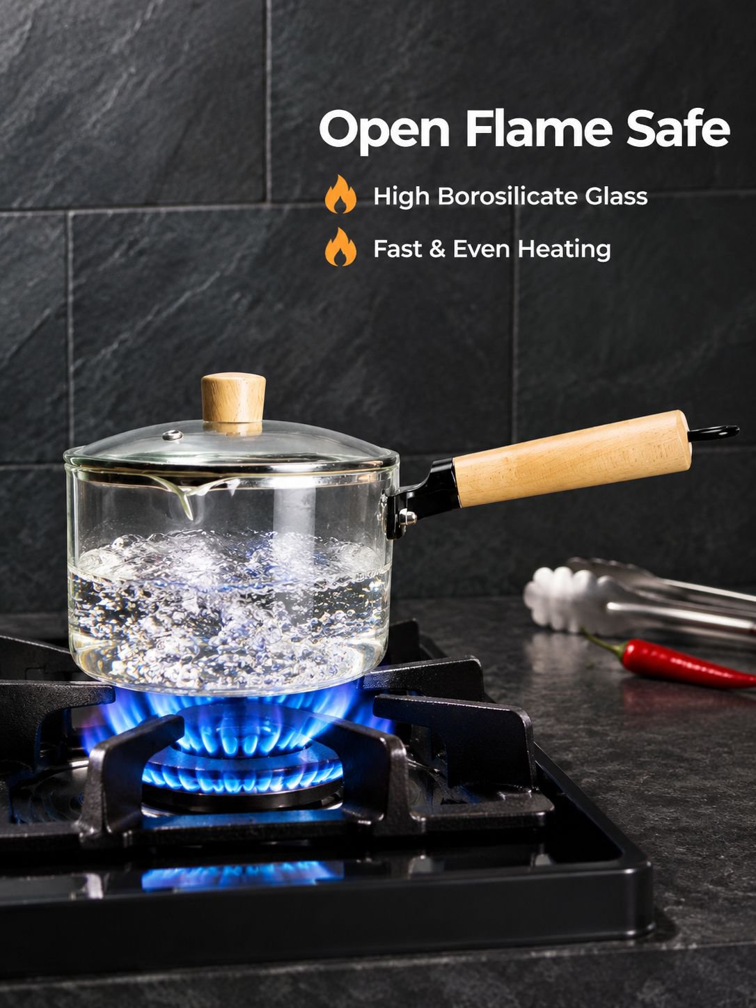 High borosilicate transparent Japanese snow pan
