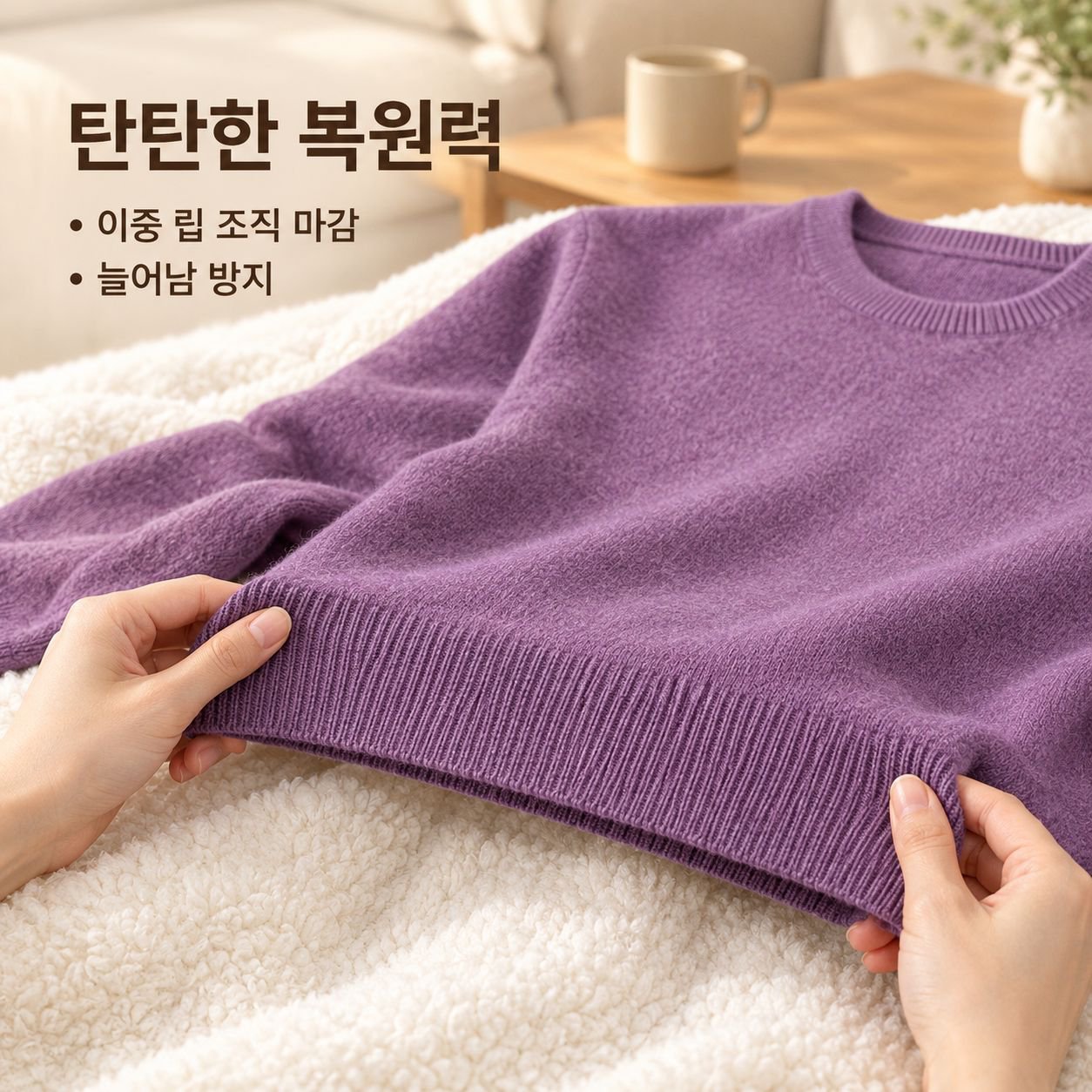 여성용 크루넥 긴팔 스웨터