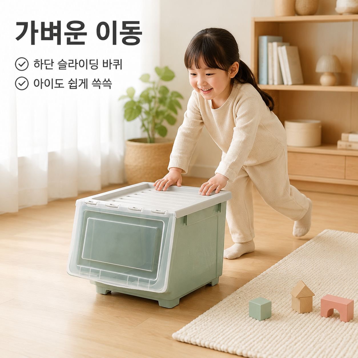 뚜껑이 달린 장난감 플라스틱 정리함