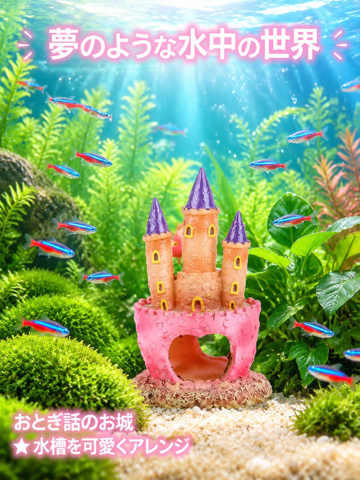 水槽用リアル・フェイク山水草樹脂デコレーション