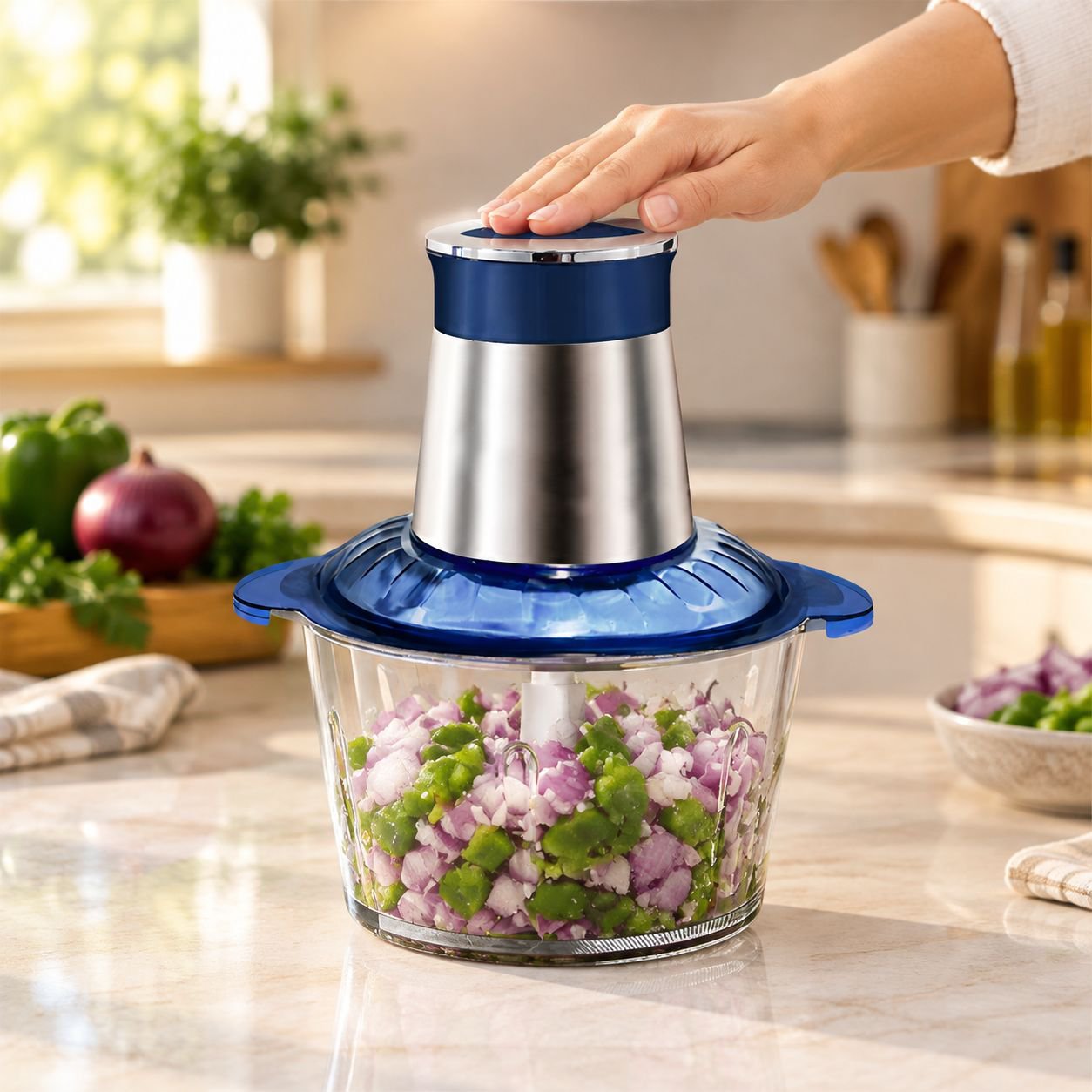 Small Electric Vegetable Meat Grinder Food Processor for Kitchen