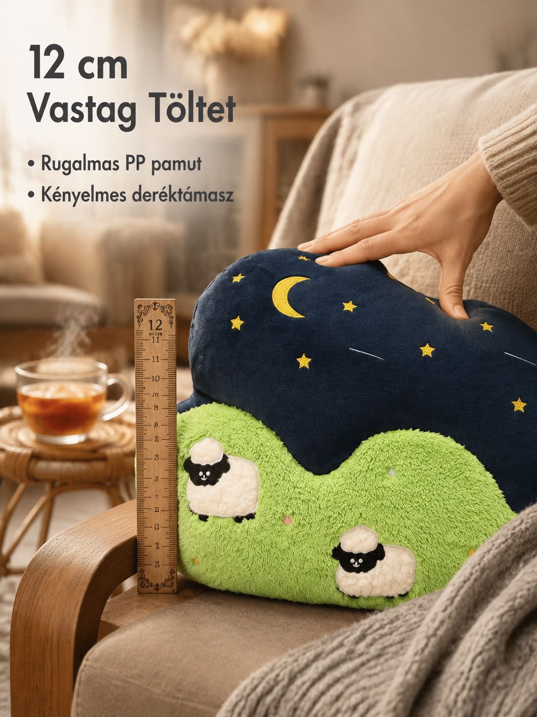 Kék ég és fehér felhő dizájnú párna és fejpárna