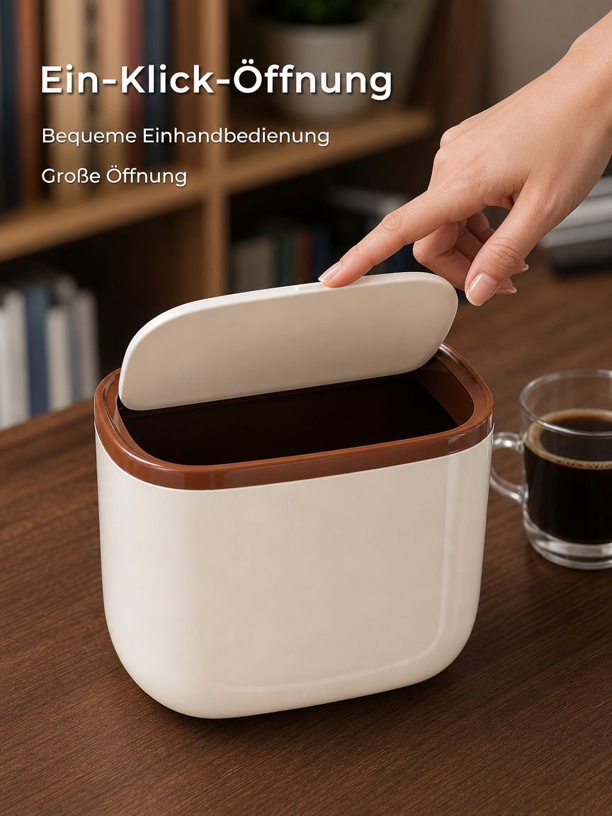 JMY - Cream-themed Desktop Trash Can
