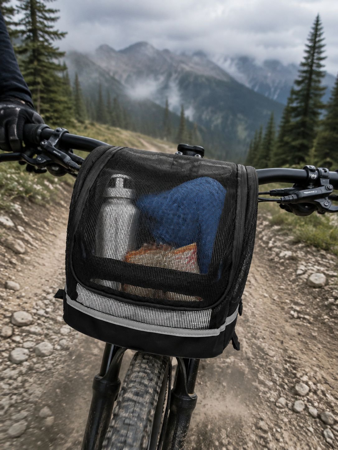 Foldable bicycle basket bag for small pets (cats and dogs), front bag, removable bicycle handlebar b