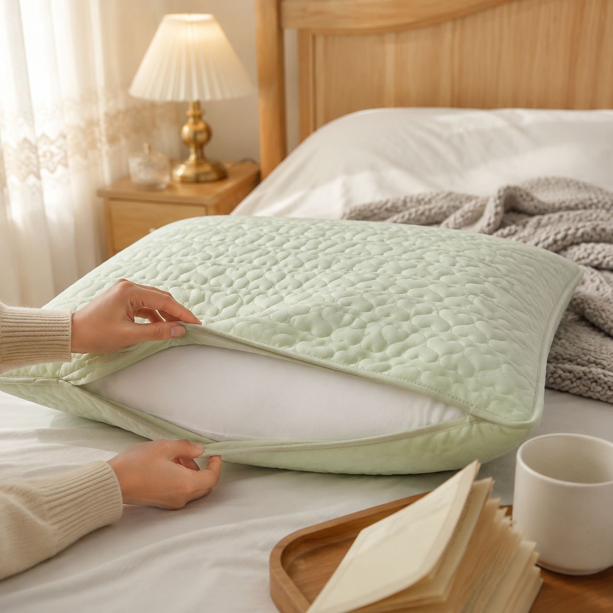 Anti-drool and anti-oil pillowcase, sweat-proof quilted pillowcase