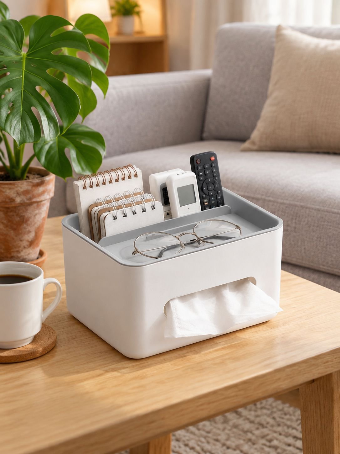 Multifunktionale Taschentuchbox, Desktop-Aufbewahrung, Couchtisch, Papierbox, Wohnzimmer, Taschentuc