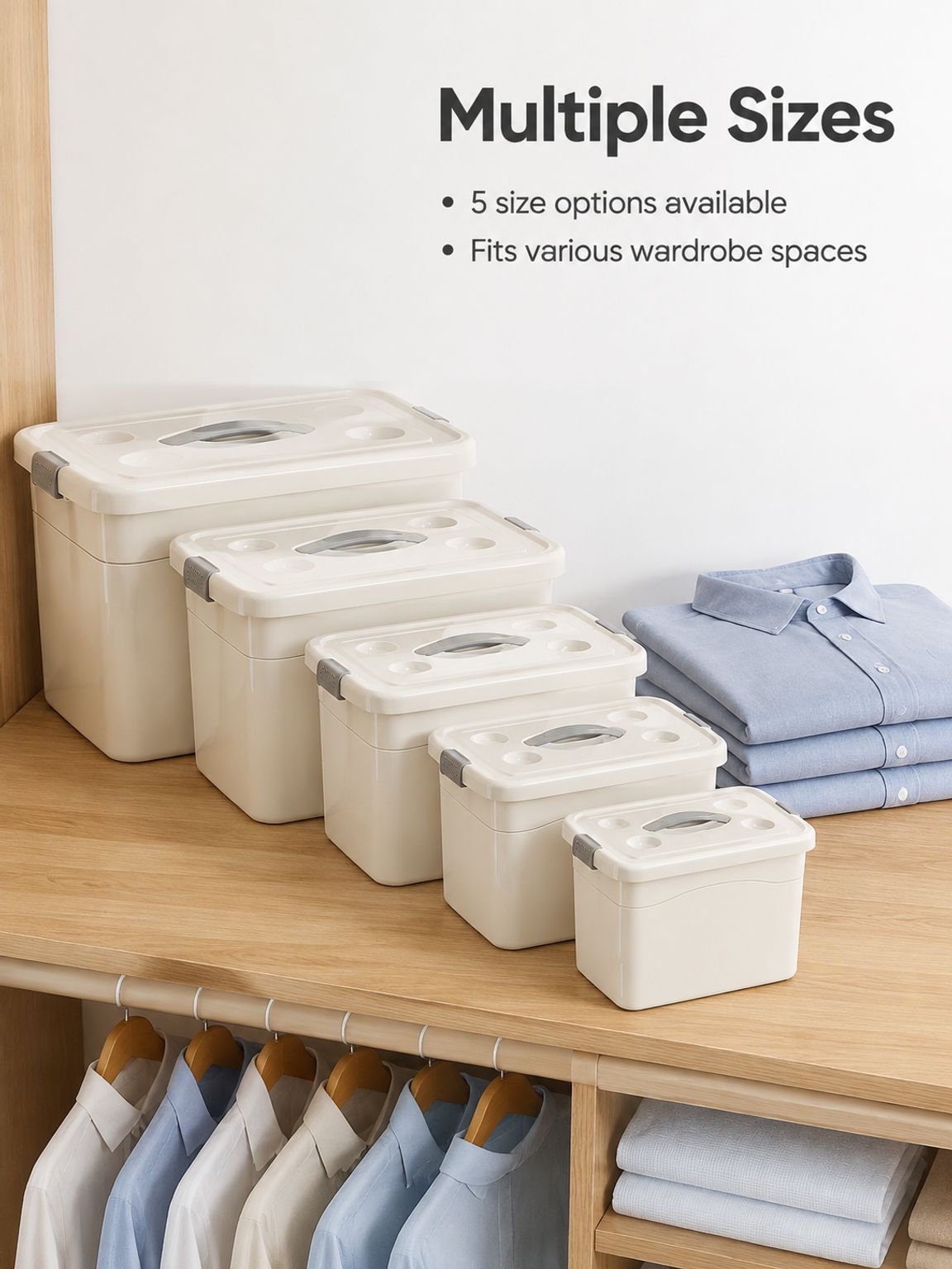 Spacious clothes organizer storage container