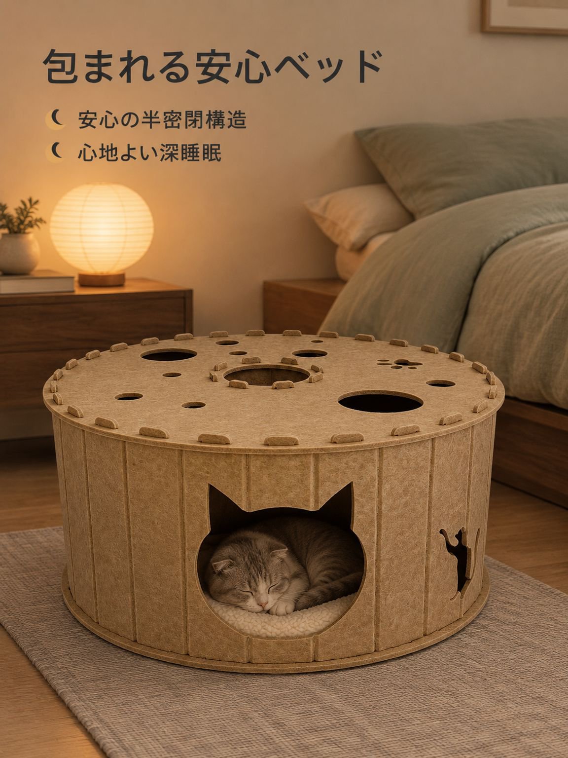 二層フェルトペットベッド