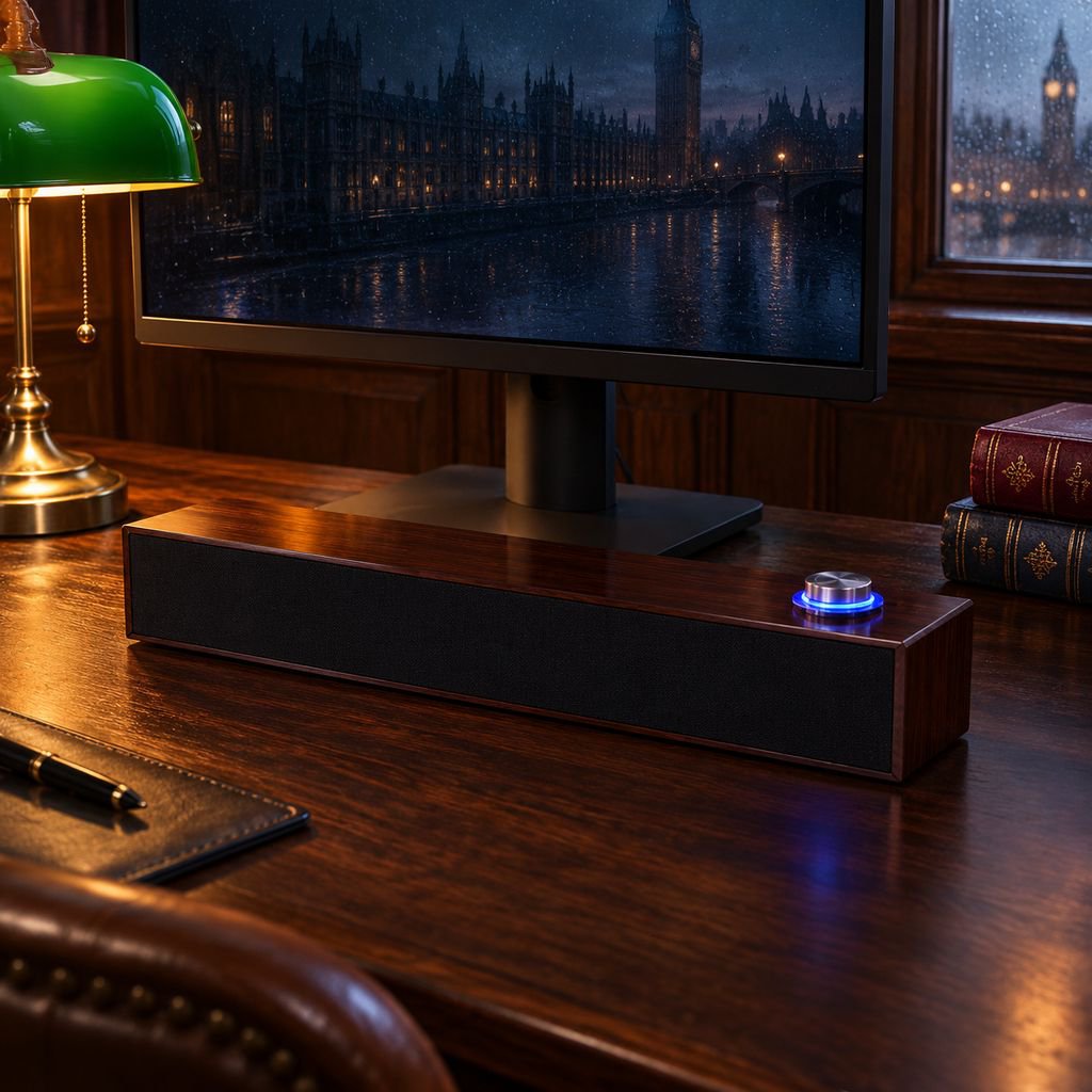 Enceinte en bois multifonction avec Bluetooth et connexion filaire