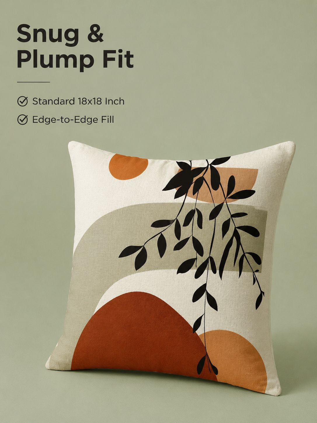 Olive leaf sunset linen pillowcase