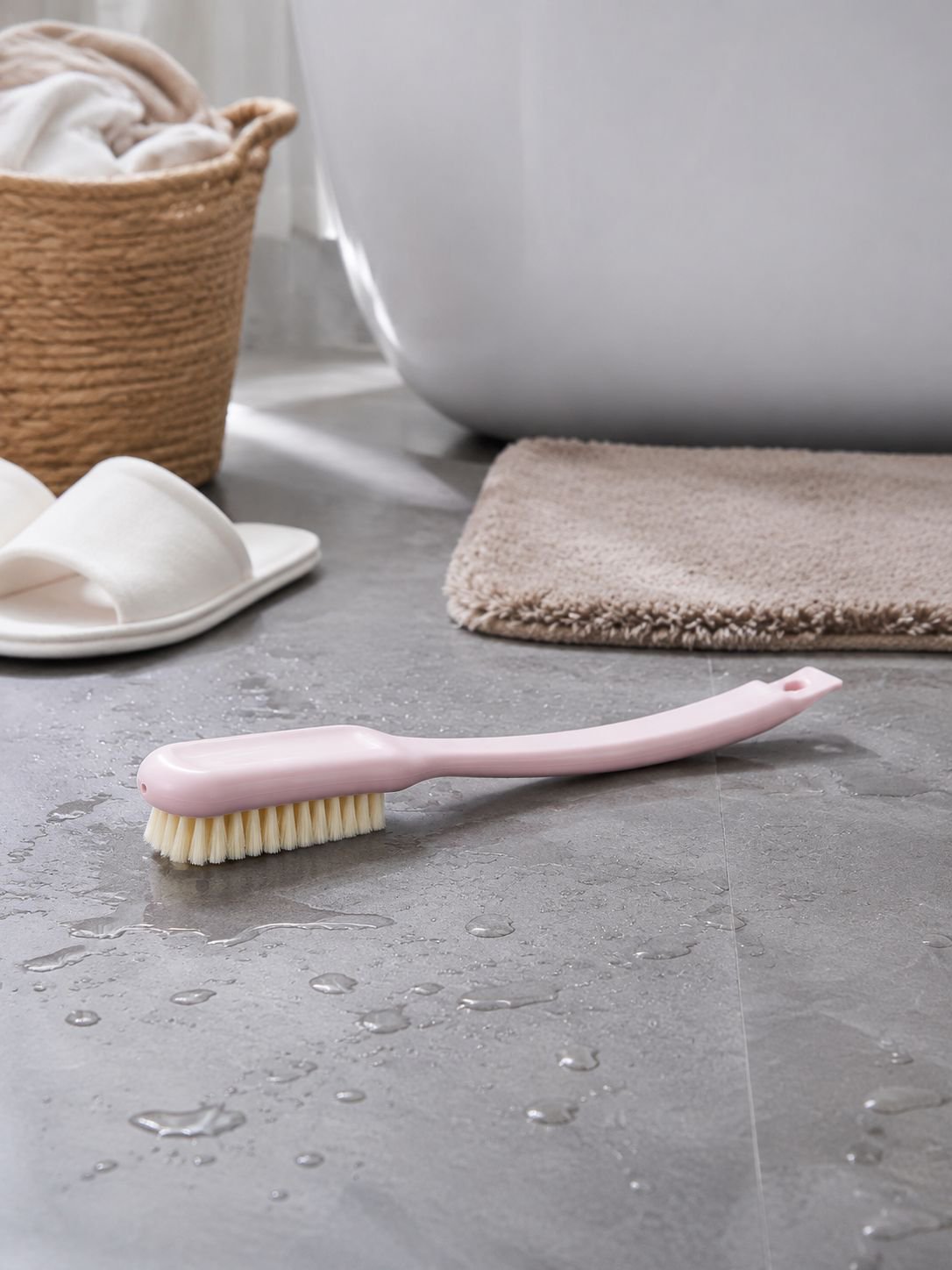 Versatile cleaning brush for kitchen and bathroom