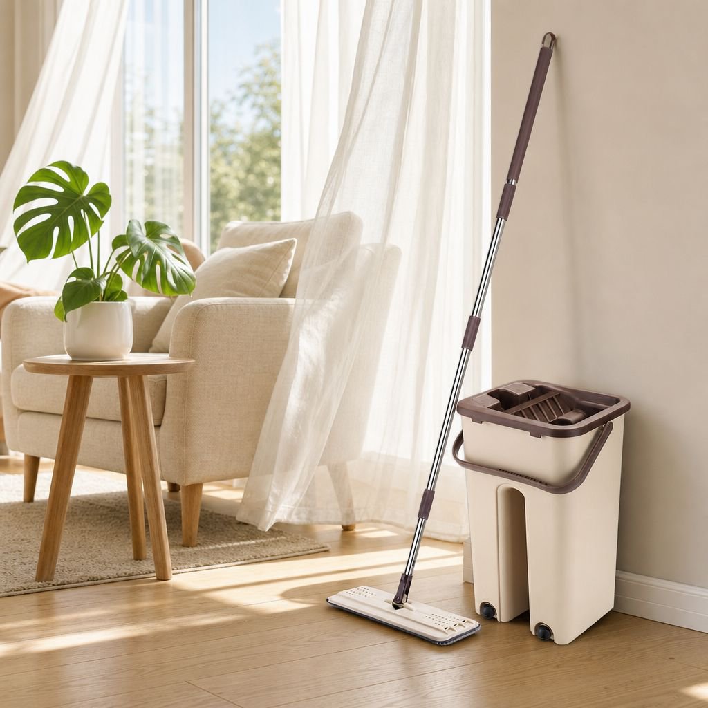 Lazy Mop with Bucket for Effortless Floor Cleaning