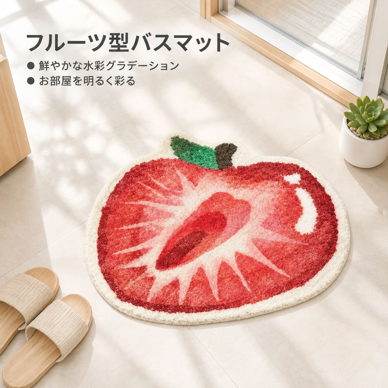 変形フェイクウールバスマット
