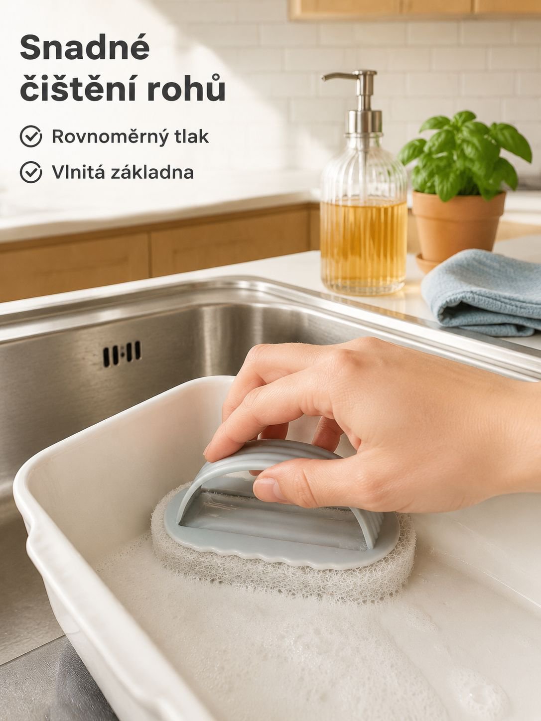 Houbičkový kartáč s rukojetí