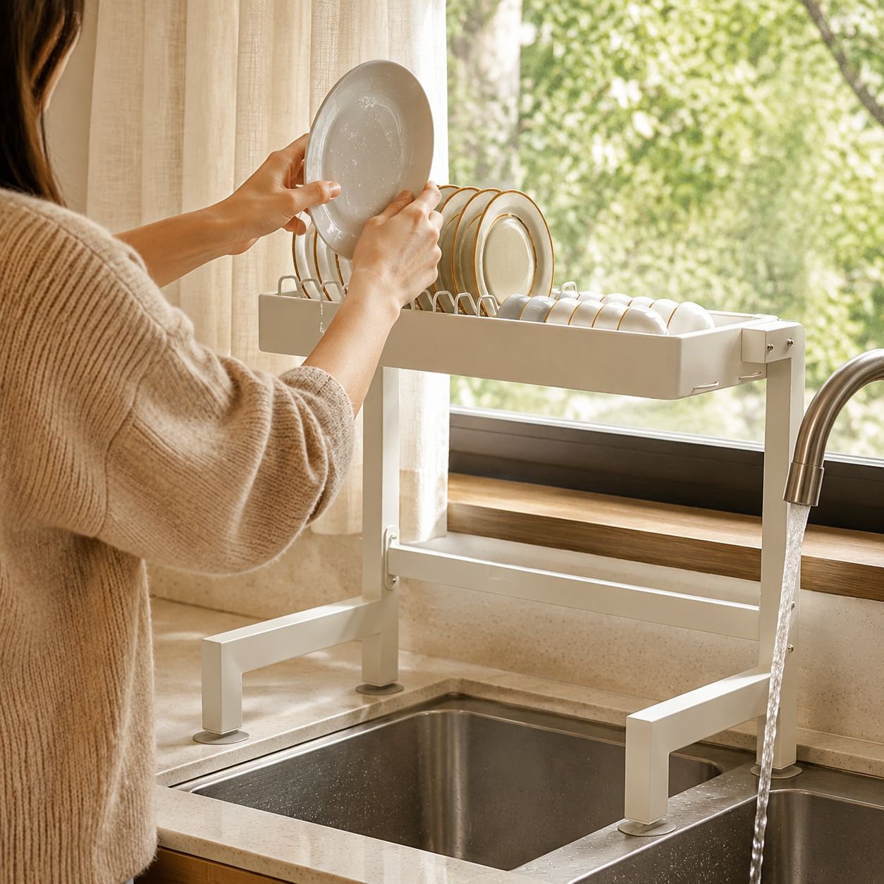Multifunctional Kitchen Sink Organizer Dish Drying Rack