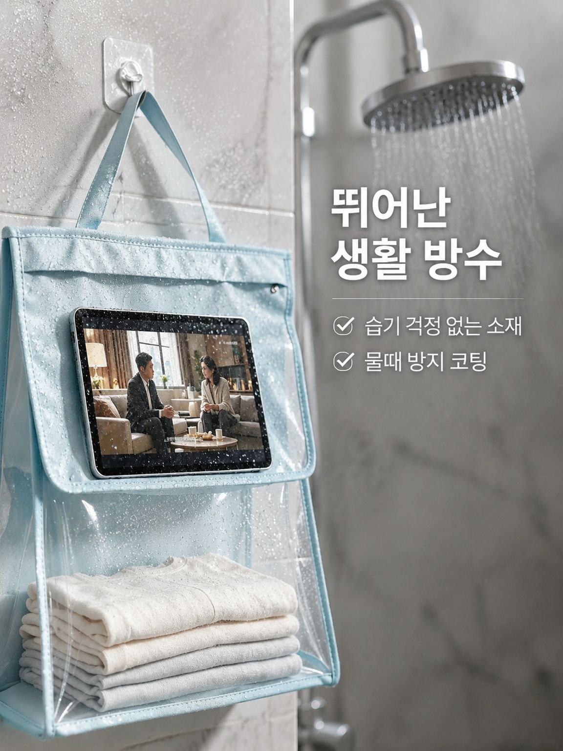 욕실 방수 걸이형 수납 주머니