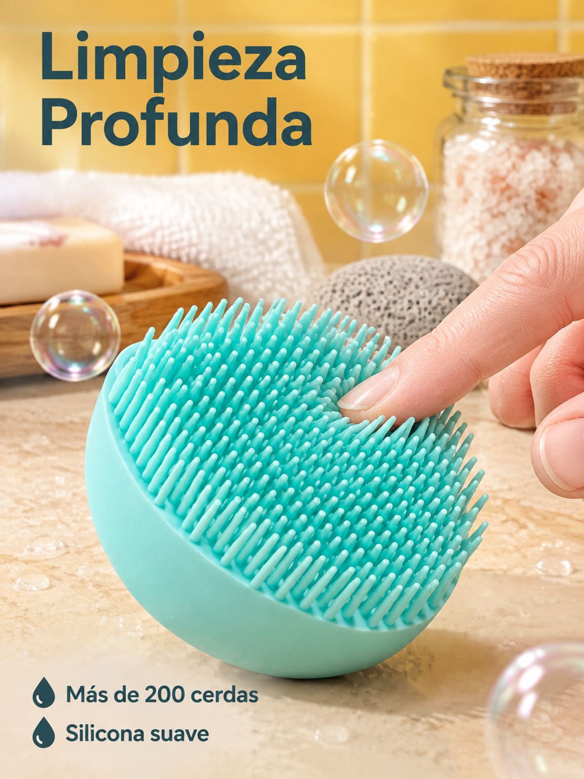 Cepillo de baño de silicona para mascotas, limpieza y masaje